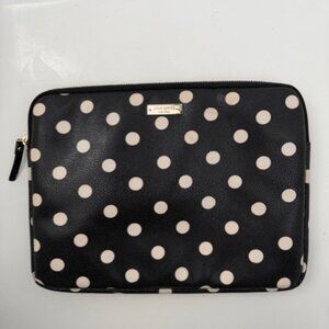 KATE SPADE Sunshine Dot Laptop Ipad Padded Sleeve Case Black White